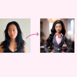 Shirley Mao, responsable de la app, posando como Barbie.