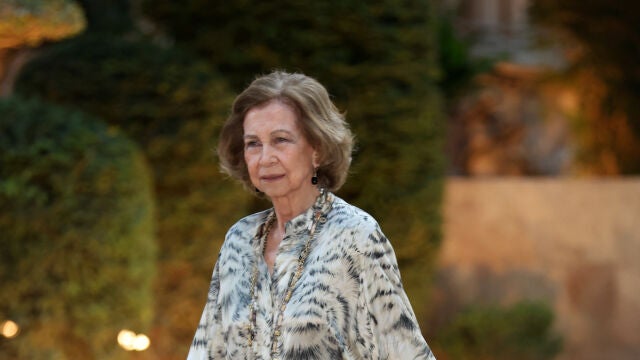 La Reina Sofía en la recepción de Marivent.