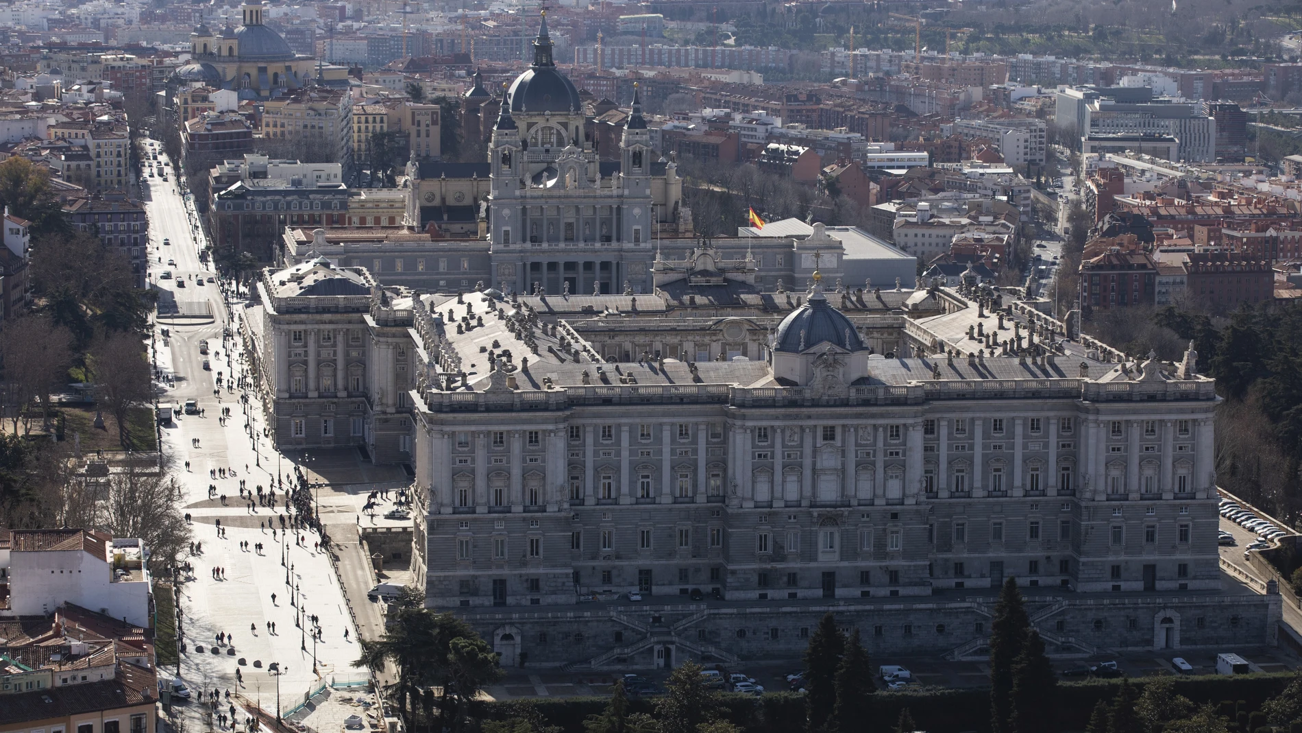 Vista aérea del Palacio Real.