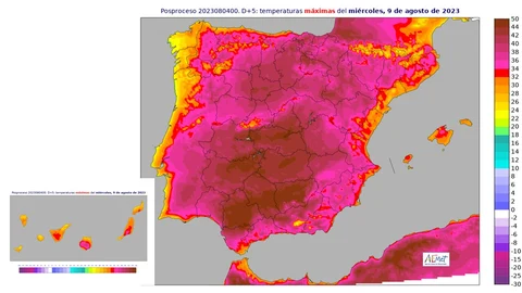 El miércoles 9 de agosto será el día más cálido de esta tercera ola de calor