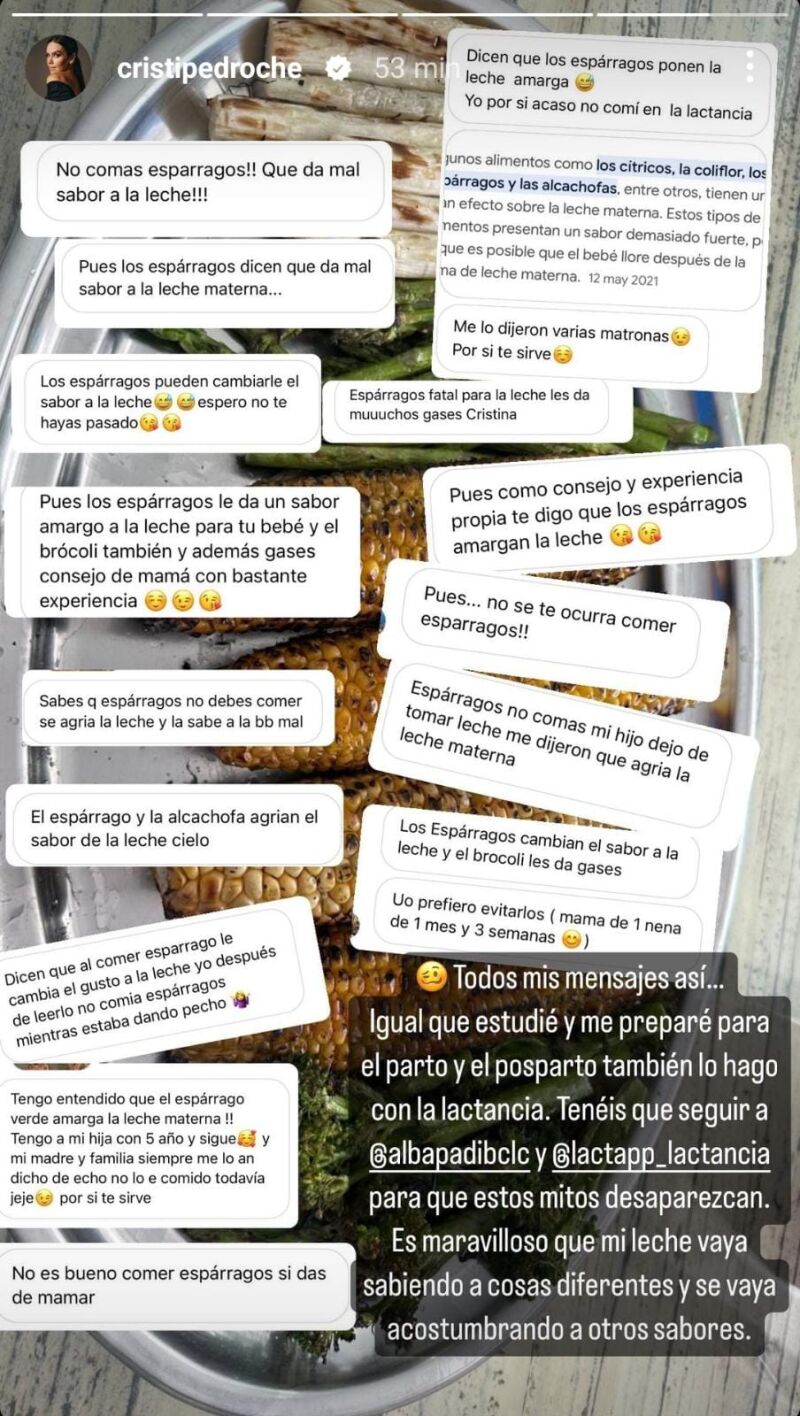 Comentarios sobre la alimentación de Cristina Pedroche