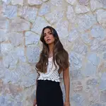 Rocío Osorno con vestido de crochet de Zara