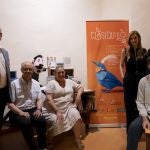 El alcalde de Olmedo, Alfonso Centeno, el director del Festival de Teatro Clásico de Olmedo, Germán Vega; la responsable de formación del Festival El Clasiquillo, Esther Pérez; la viceconsejera de Acción Cultural, Mar Sancho; el rector de la UVa, Antonio Largo Cabrerizo; y el productor y director del Festival El Clasiquillo, Javier Pérez 
