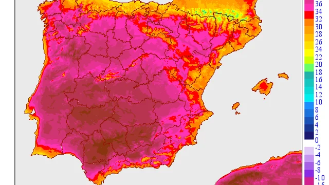 Previsión de temperaturas máximas entre hoy y mañana debido a la ola de calor