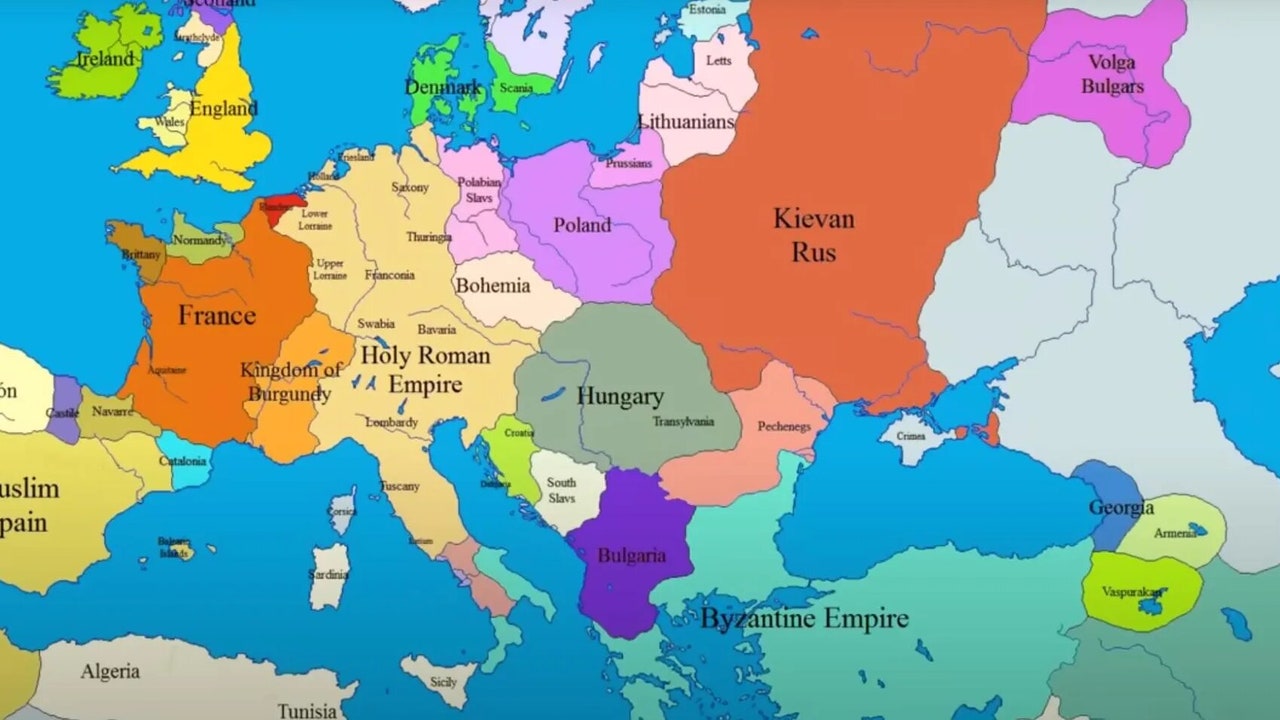 El mapa que muestra cómo han cambiado las fronteras en Europa en los  últimos mil años