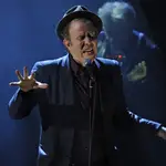Inductee Tom Waits performs at the Rock and Roll Hall of Fame induction ceremony, in New York.