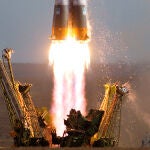 Lanzamiento de un cohete Soyuz TMA-9 en 2006.