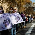 Protesta contra la violencia de género, en Barcelona