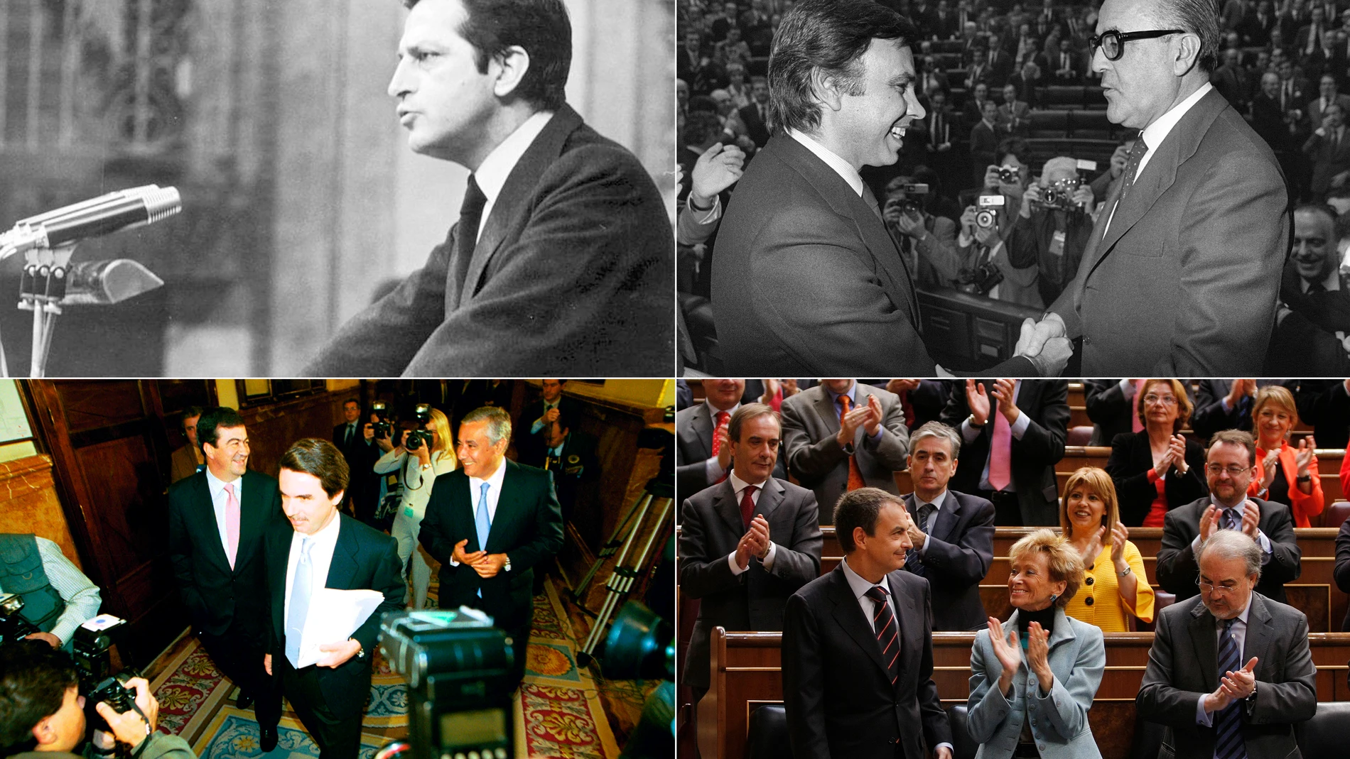 Investiduras de Adolfo Suárez, Felipe González, José María Aznar y José Luis Rodríguez Zapatero.