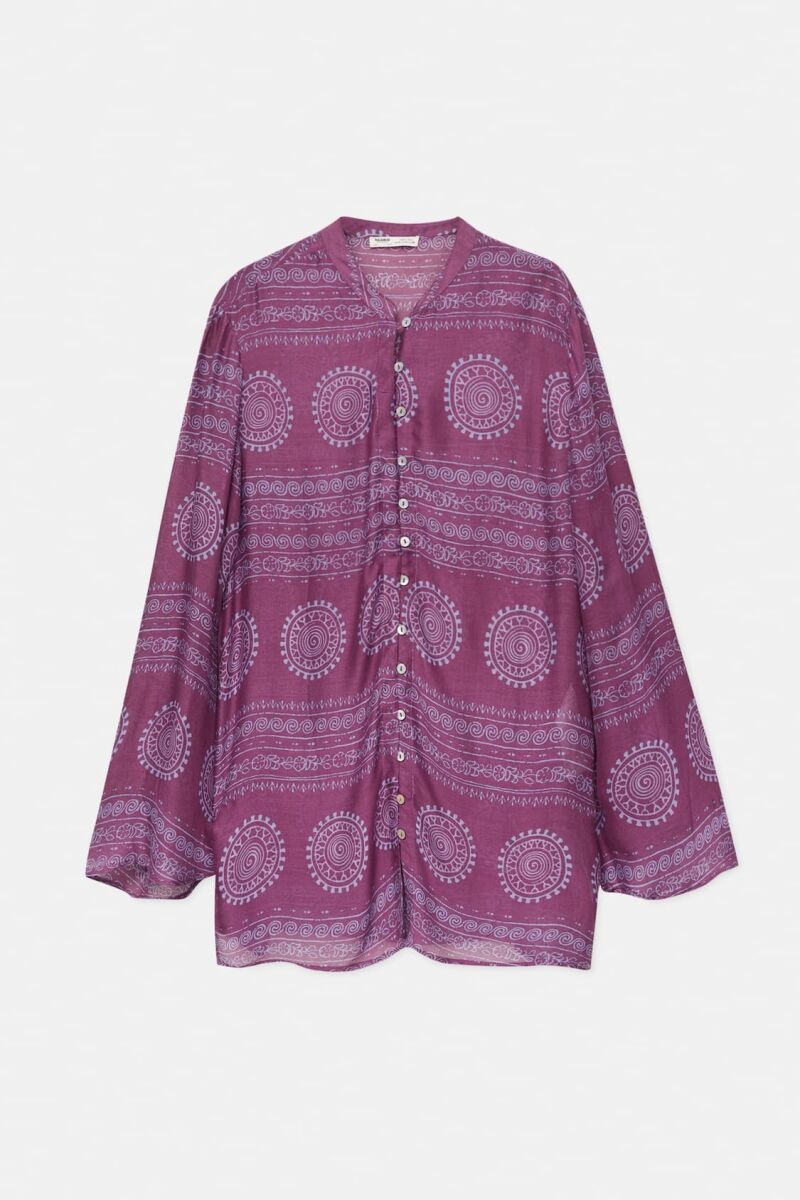 Camisa kaftán estampada