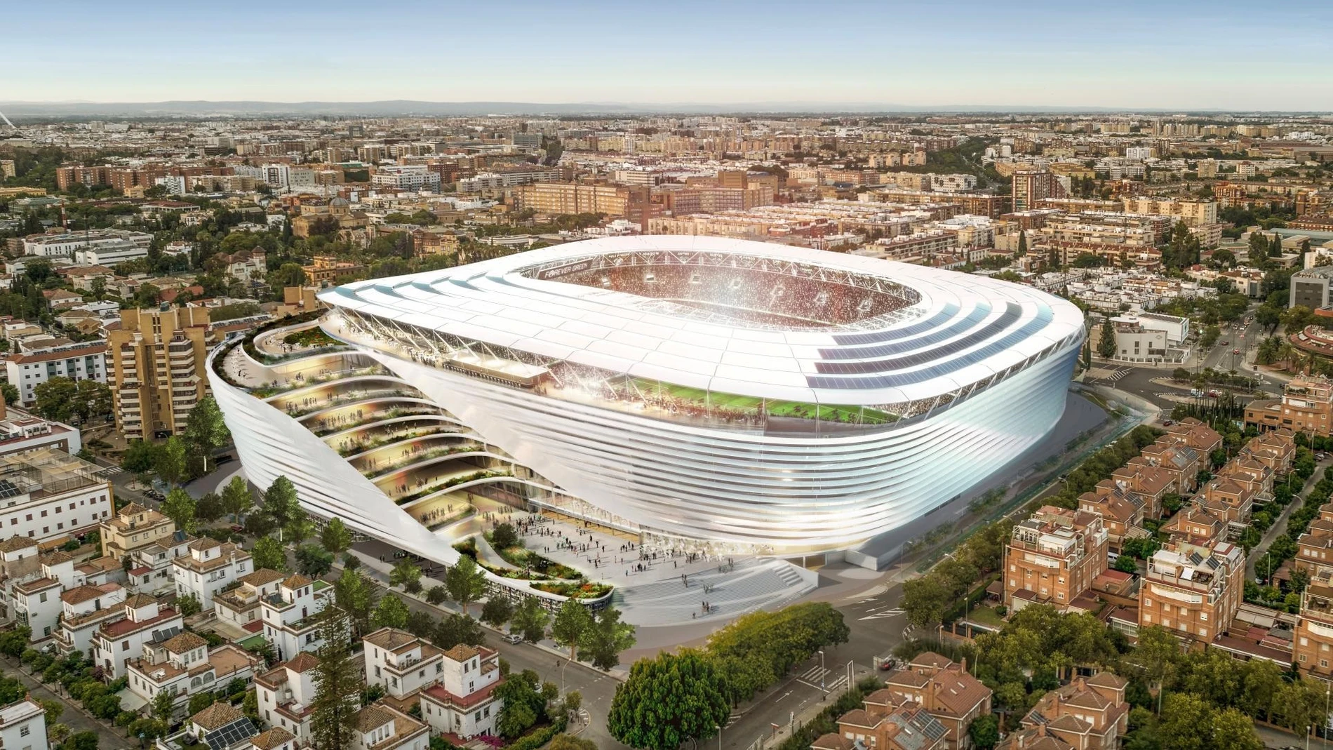 Proyecto ganador del nuevo Estadio Benito Villamarín.REAL BETIS17/08/2023