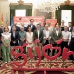 Autoridades y patrocinadores en la presentación de los CSI Gijón 2023 