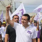 Daniel Noboa en un acto de campaña en Ecuador