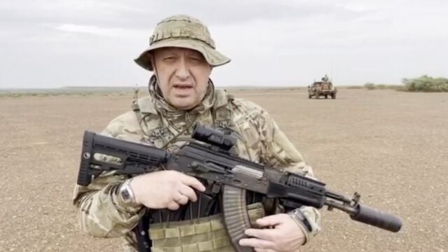 This frame grab taken from a video on the Telegram account of razgruzka_vagnera on August 22, 2023, shows the leader of Russia's Wagner mercenary group Yevgeny Prigozhin as he addresses the camera at an undisclosed location.