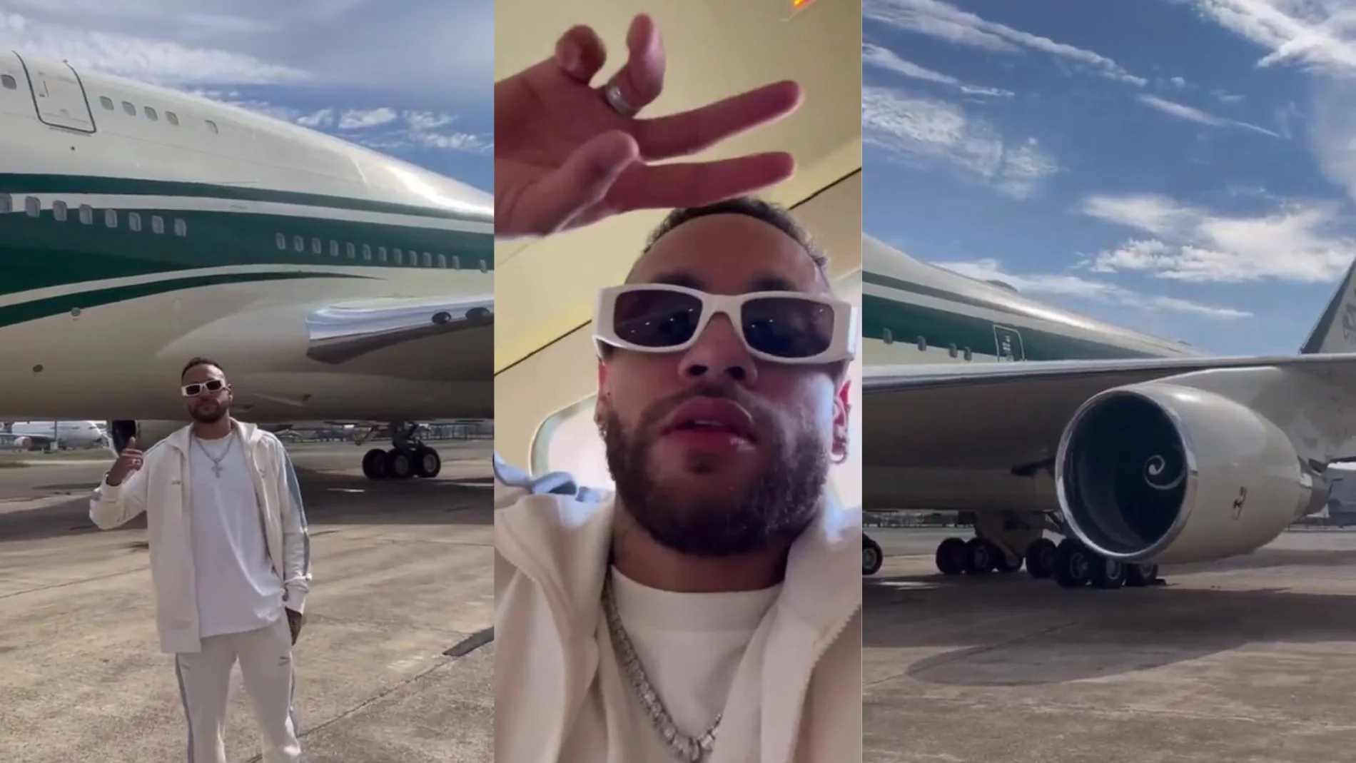 Neymar llegó a Arabia Saudí en un avión privado que le prestó un príncipe