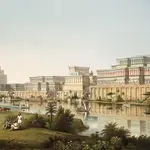 Reconstrucción de los palacios de Nínive hecha por Austen Henry Layard en 1853