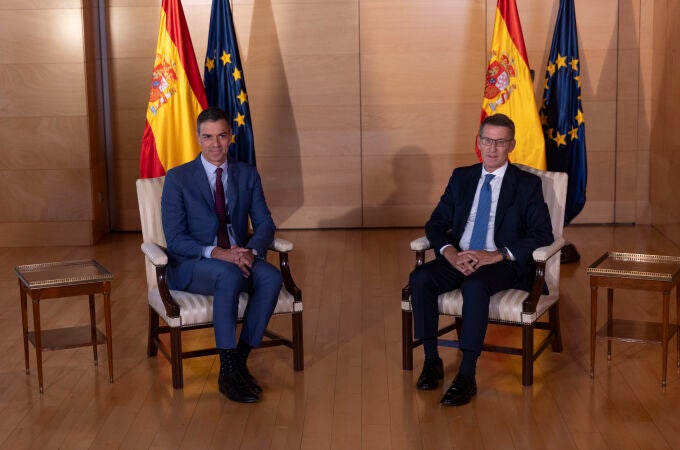 Reunión en el Congreso entre Pedro Sánchez y Alberto Núñez Feijóo
