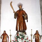 Talla barroca de San Antolín en la Basílica de Santa María de la Asunción, en Vizcaya