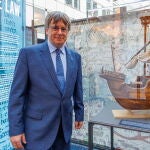 Catalan leader Carles Puigdemont attends an exhibition in Brussels