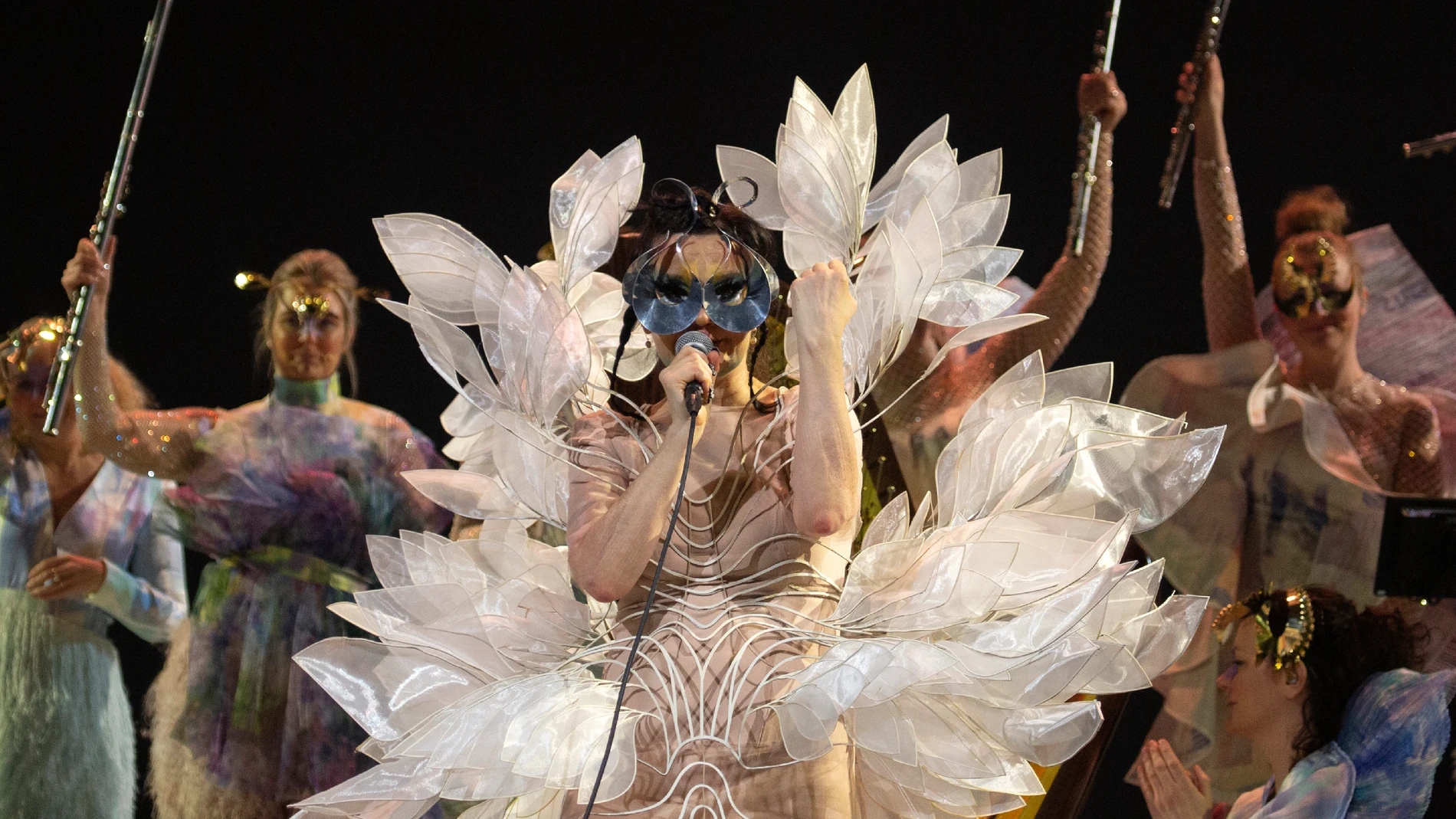 La artista islandesa Björk, en concierto