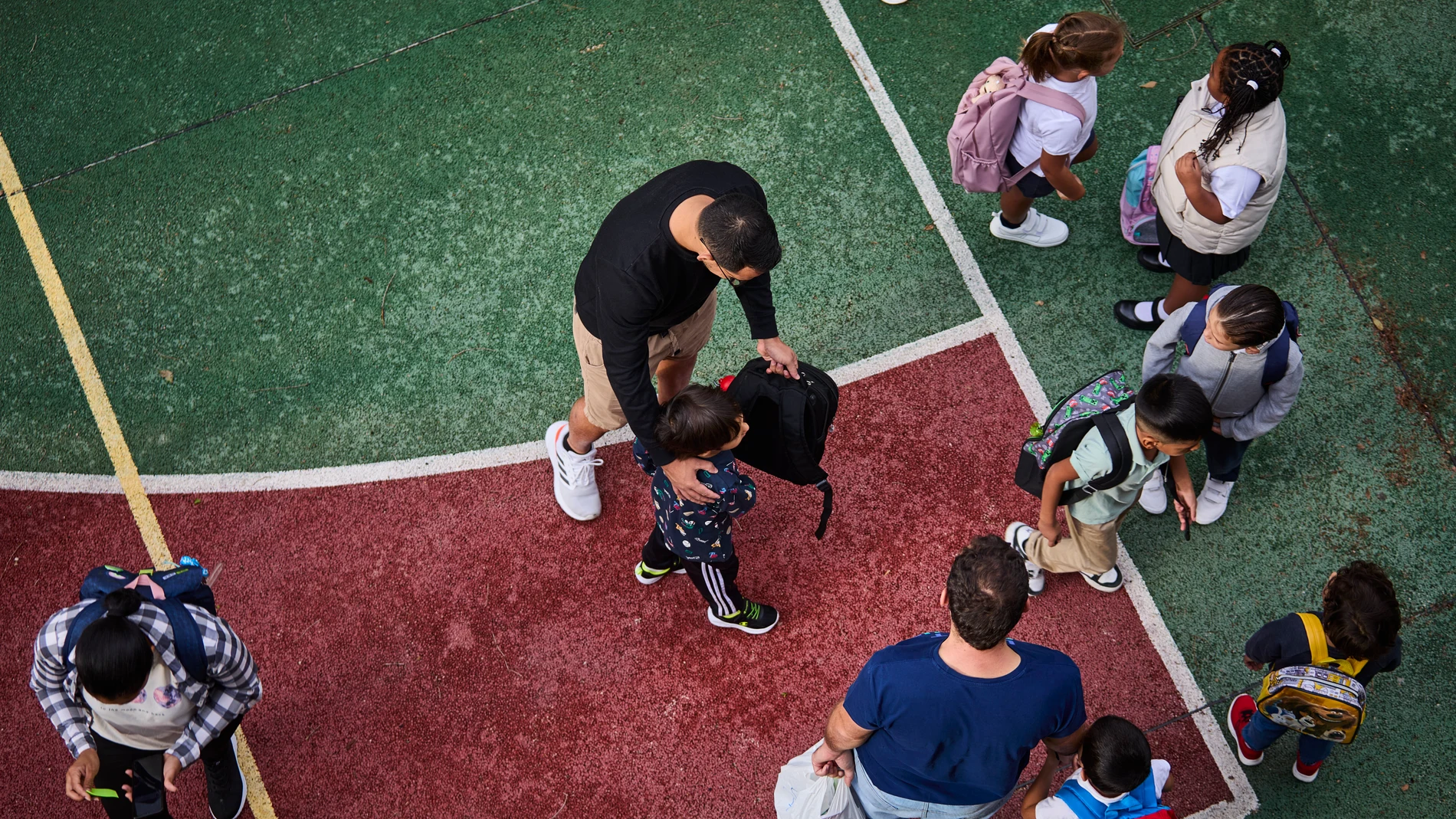 Primer día de clase en el colegio CEIP Dionisio Ridruejo de Madrid.