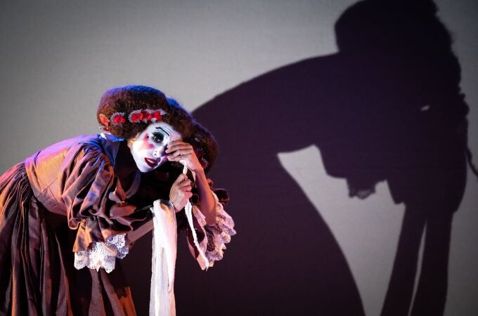 La actriz María Jáimez actúa durante la presentación del monólogo ‘La Tuerta', en el teatro Fernán Gómez, a 6 de septiembre de 2023, en Madrid (España).
