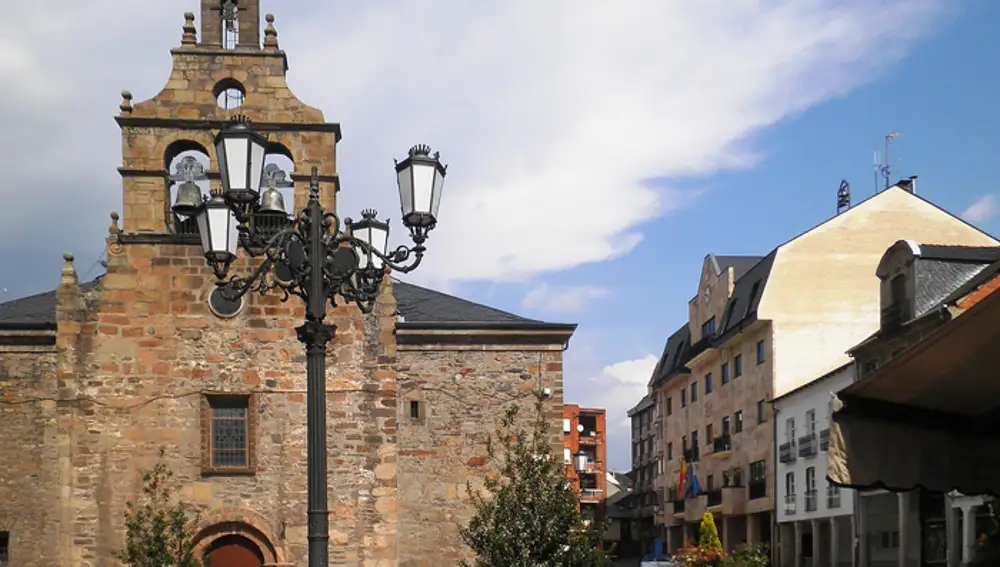 Plaza Mayor de Bembibre, en la provincia de León