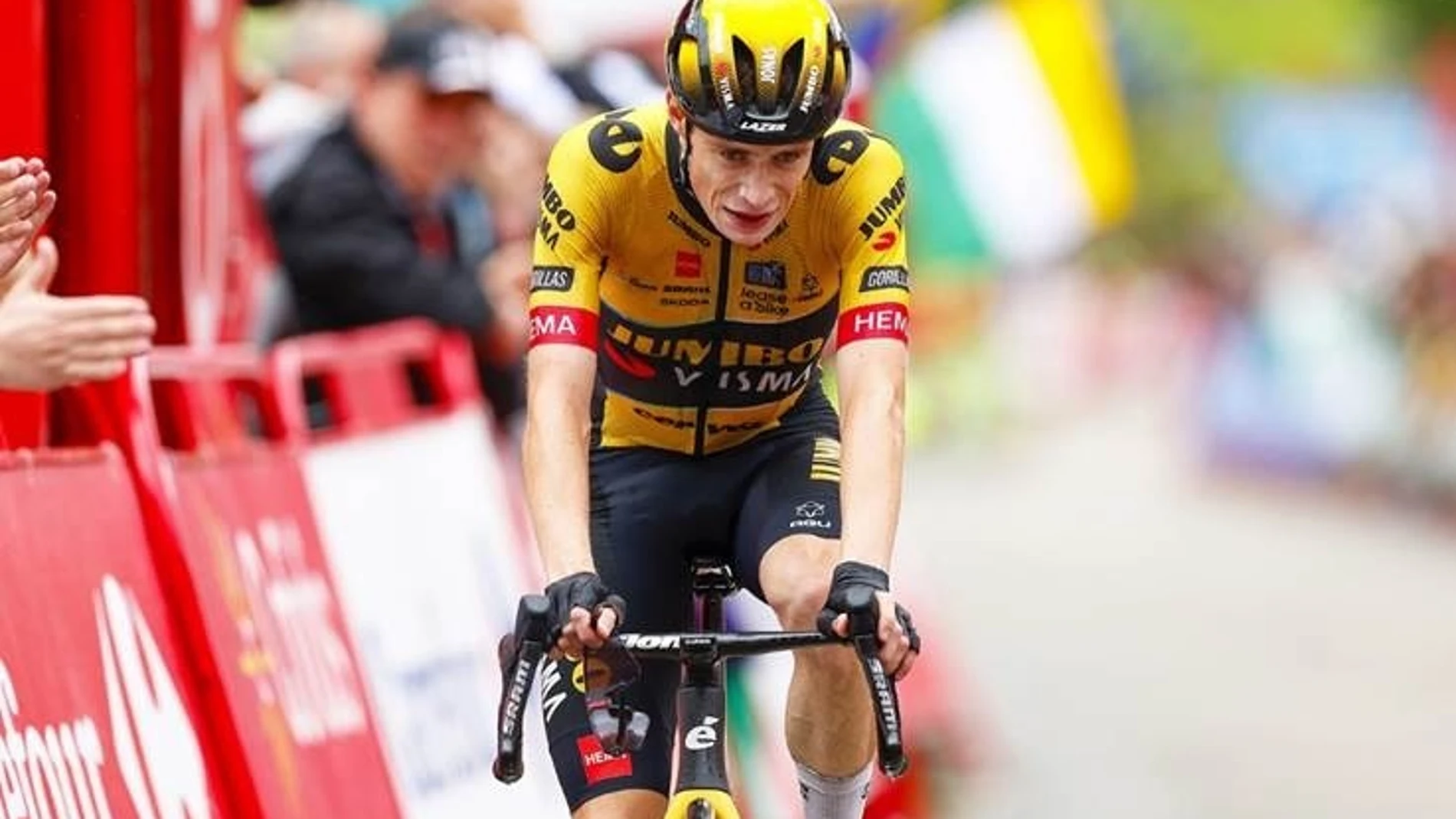 El ciclista danés Jonas Vingegaard (Jumbo-Visma) se ha impuesto en la decimosexta etapa de la 78 edición de La Vuelta a España. UNIPUBLIC/SPRINT CYCLING AGENCY 12/09/2023