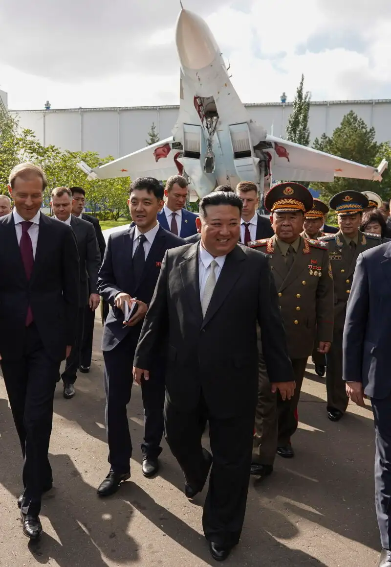 North Korean leader Kim Jong Un visits a Russian aircraft plant