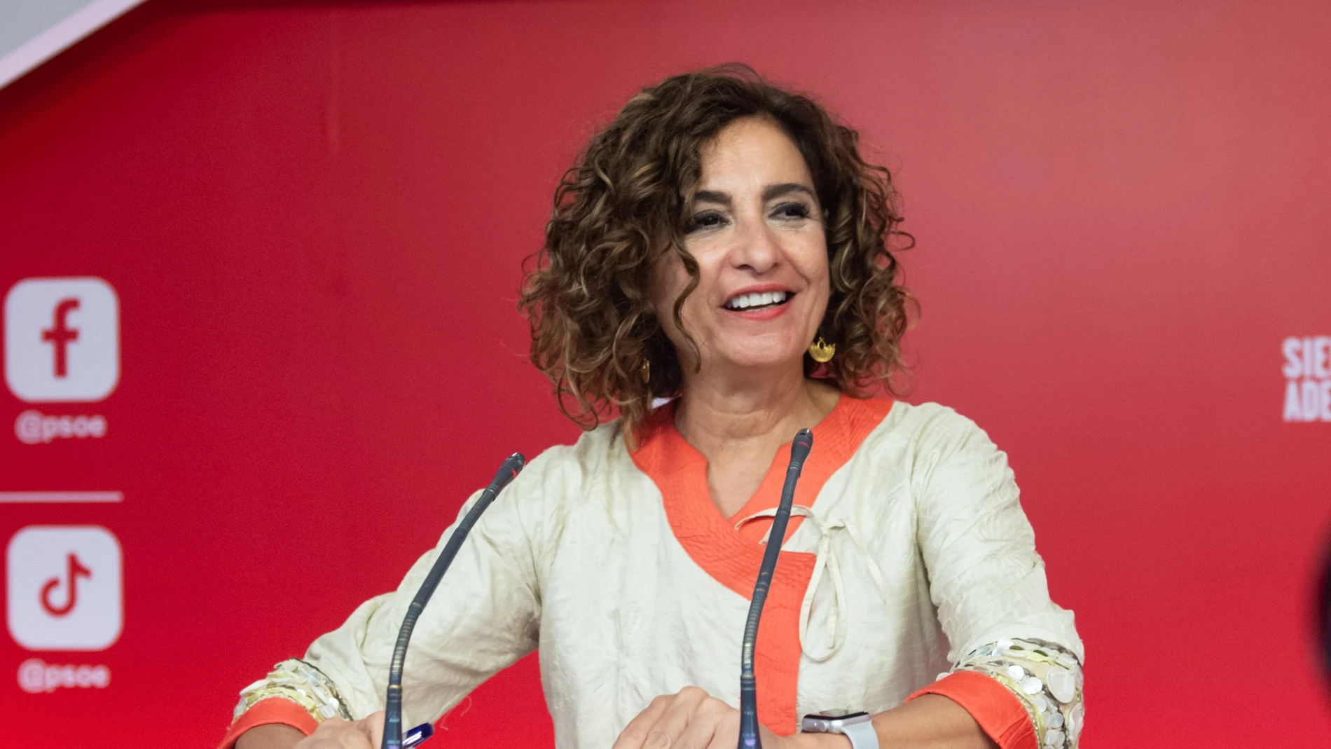 La vicesecretaria general del PSOE y ministra de Hacienda en funciones, María Jesús Montero.
