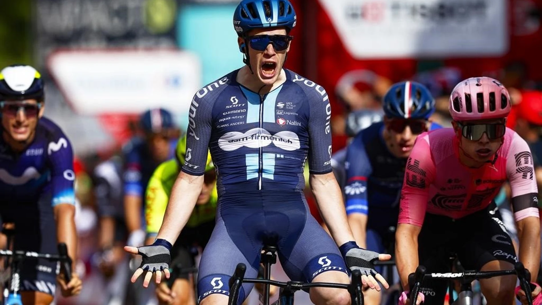 El italiano Alberto Dainese venció al esprint en Íscar en La Vuelta a España de 2023. LA VUELTA / SPRINT CYCLING AGENC 15/09/2023