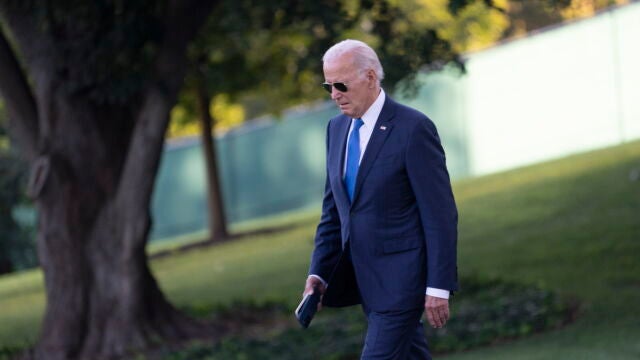 US President Joe Biden departs the White House