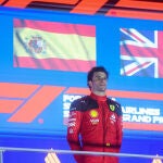 Sainz, en el podio de Singapur