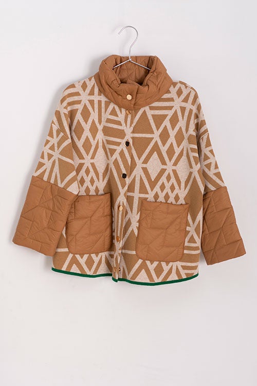 Chaqueta de punto con combinado en acolchado