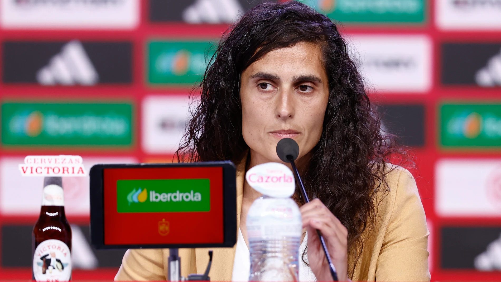 Montse Tome attends during her Official Presentation and First List as Absolute National Coach of Spain Women Team at Ciudad del Futbol on September 18, 2023, in Las Rozas, Madrid, Spain. Oscar J. Barroso / Afp7 18/09/2023 ONLY FOR USE IN SPAIN
