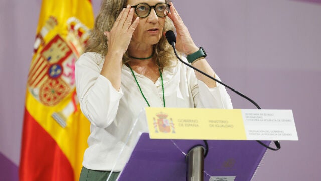 La delegada del Gobierno contra la Violencia de Género, Victoria Rosell, en la rueda de prensa este lunes en la que el Ministerio de Igualdad ha elevado a 47 las víctimas de violencia de género en 2023, dos menos que en todo 2022: "No son buenas cifras", ha admitido Rosell