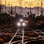 Un tren llega a la estación de Frankfurt 
