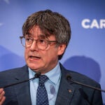 Carles Puigdemont en su reciente comparecencia desde Bruselas