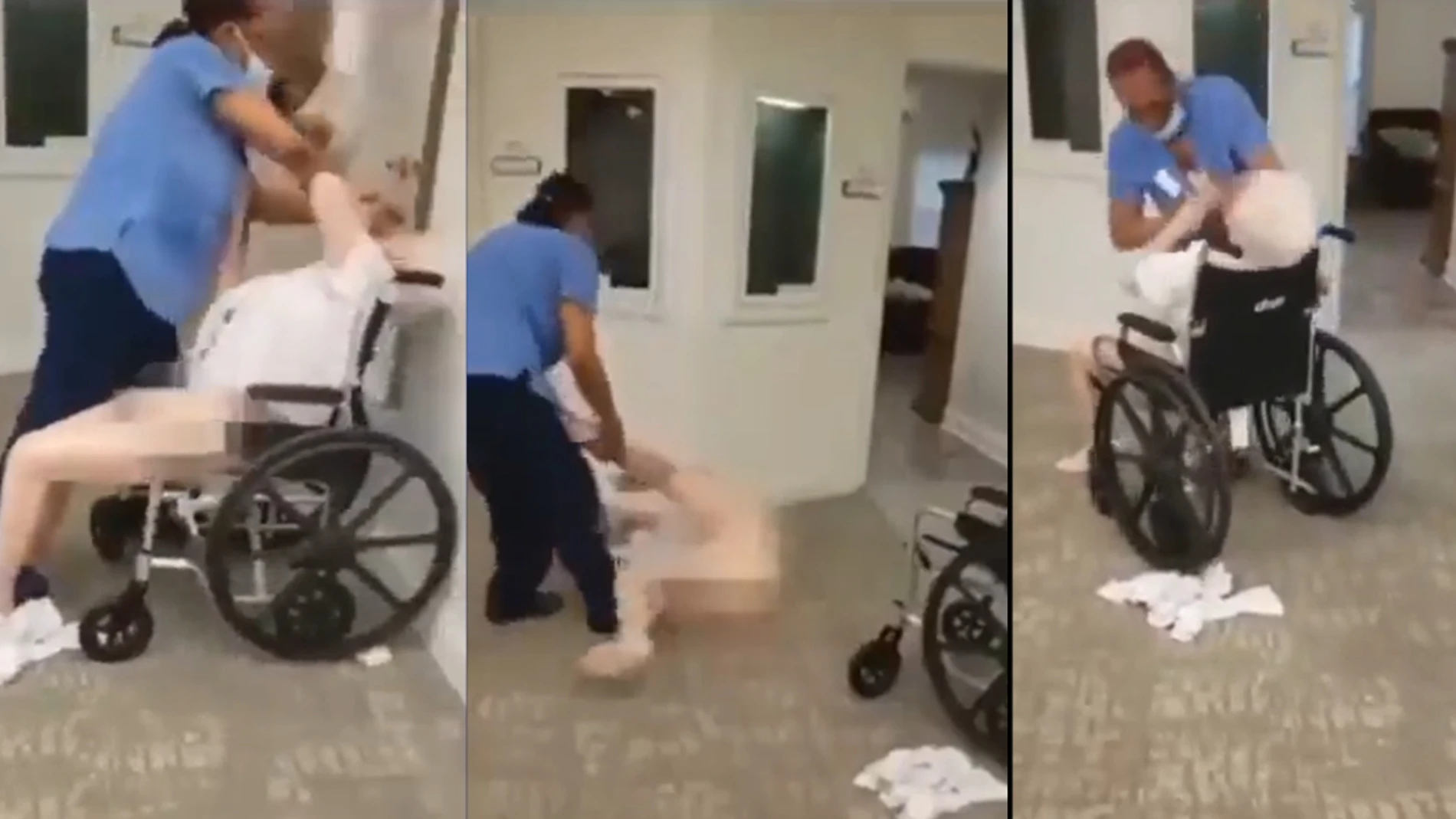 Una cuidadora golpea a una anciana en una residencia