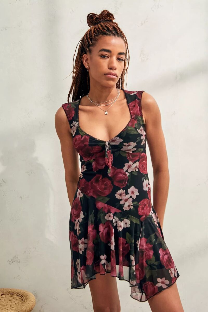 Naomi floral mesh vestido