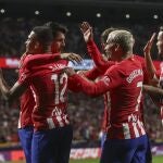 El Atlético de Madrid celebrando un gol