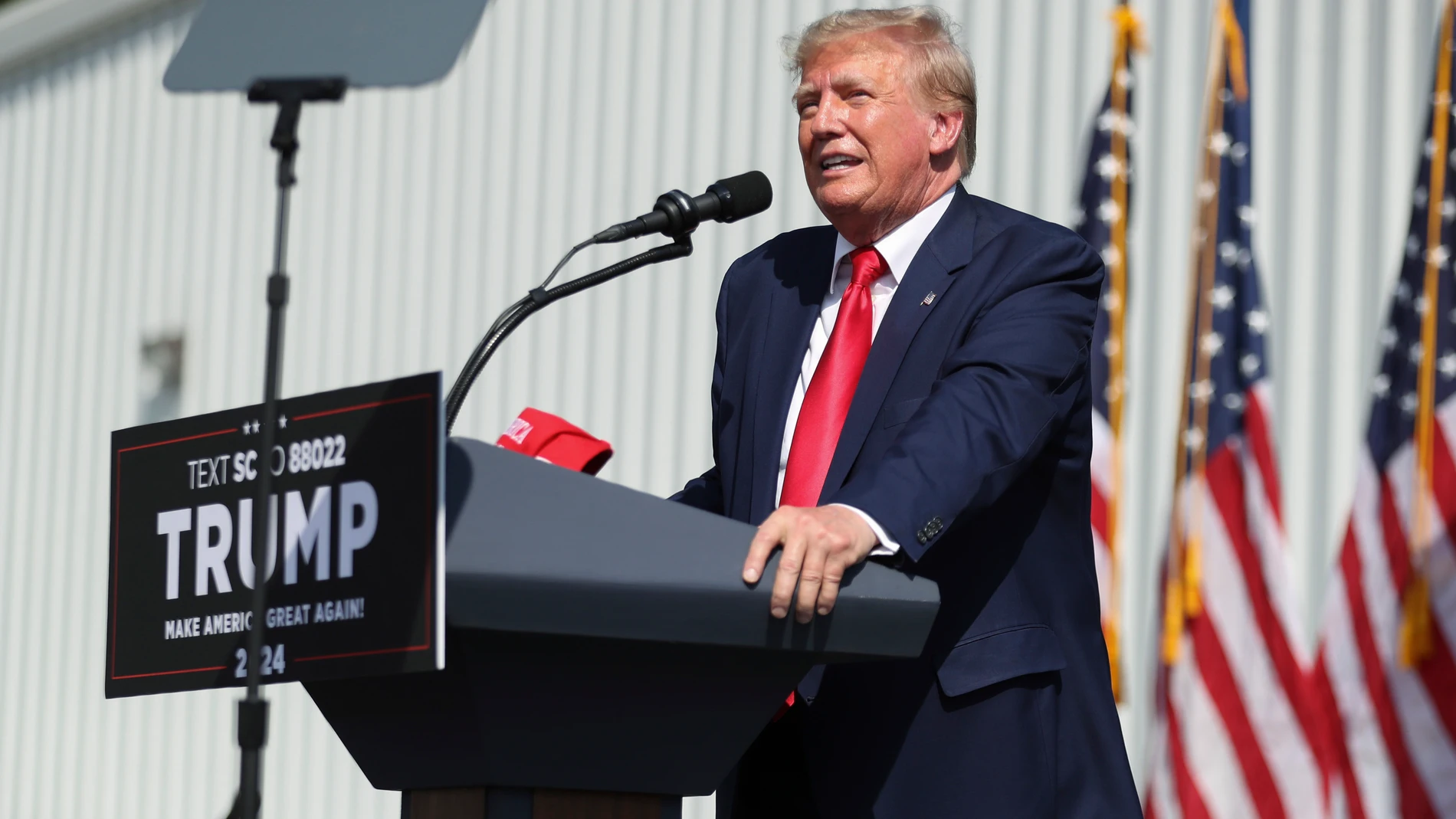 Former President Donald Trump speaks at a rally in Summerville, S.C., Monday, Sept. 25, 2023. (AP Photo/Artie Walker Jr.)