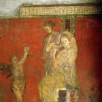 Fresco de Pompeya donde se ve el uso de un espejo