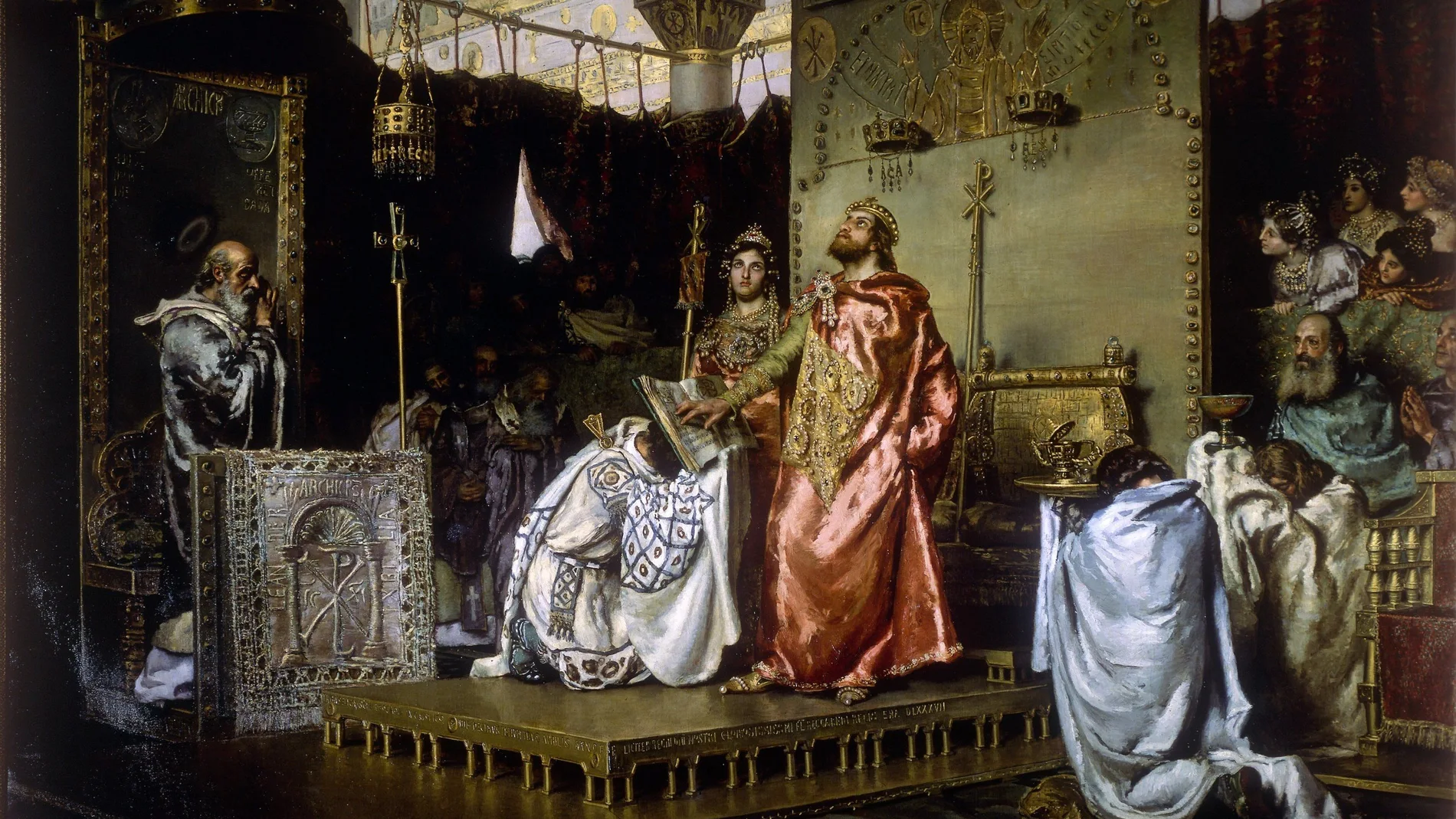 La Conversión de Recaredo, en una pintura histórica de Antonio Muñoz Degrain (1887).