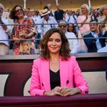 Isabel Díaz Ayuso en la retirada el El Juli en Las Ventas