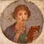 Algunos expertos atribuyen este fresco de Pompeya a Sosípatra, otros a Safo