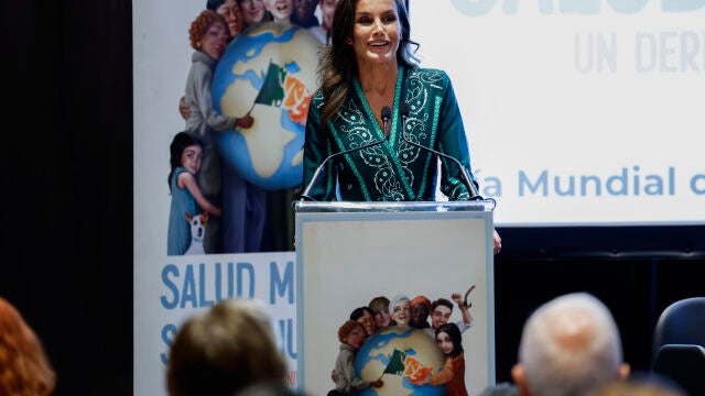 La reina Letizia a su llegada este martes al acto institucional del Día Mundial de la Salud Mental