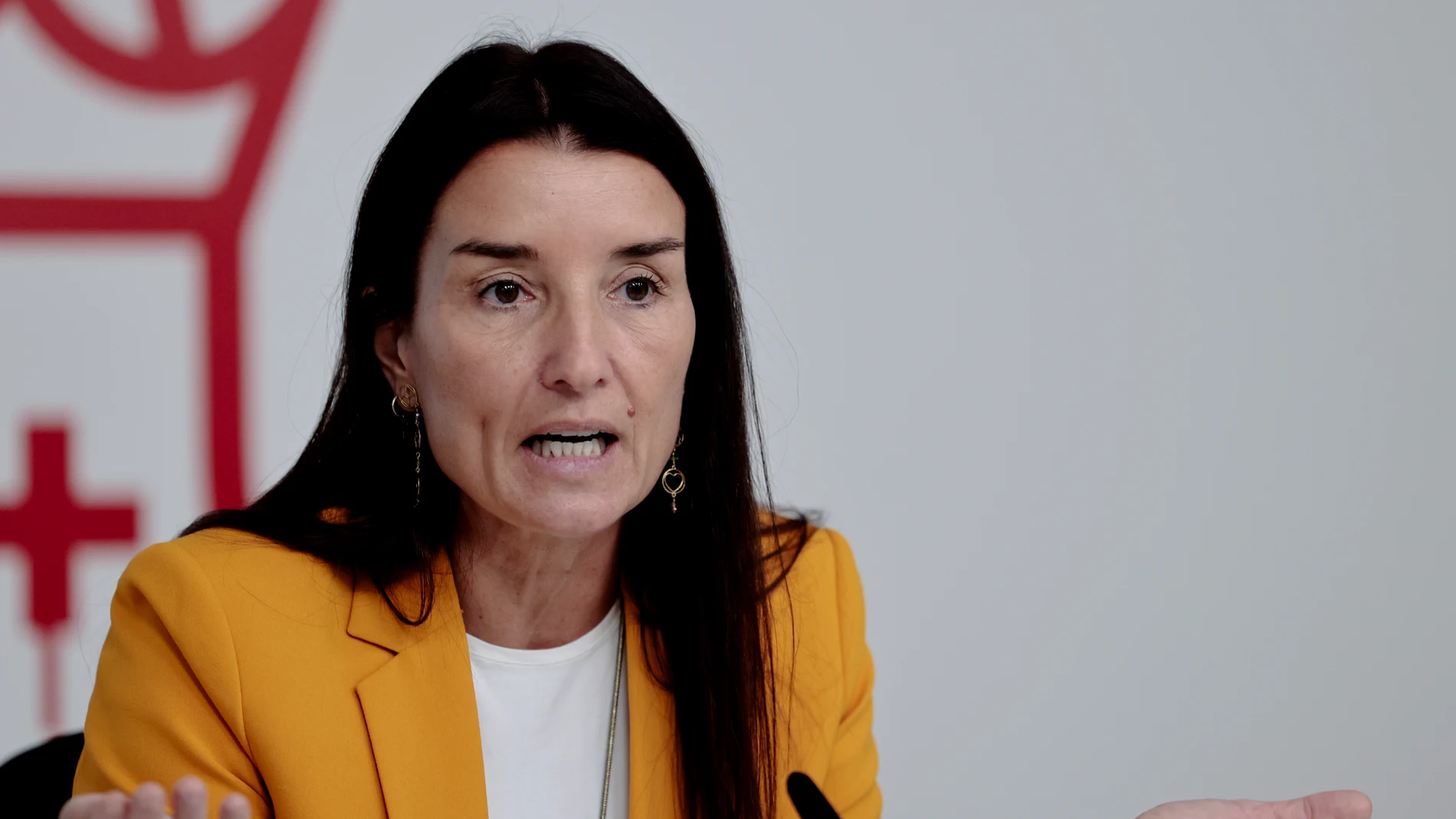 La Portavoz del Gobierno valenciano, Ruth Merino, durante la rueda de prensa posterior al Pleno del Consell