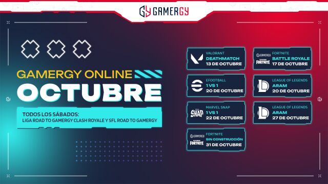 Octubre presenta más de 5 torneos online para estar en Gamergy 2023