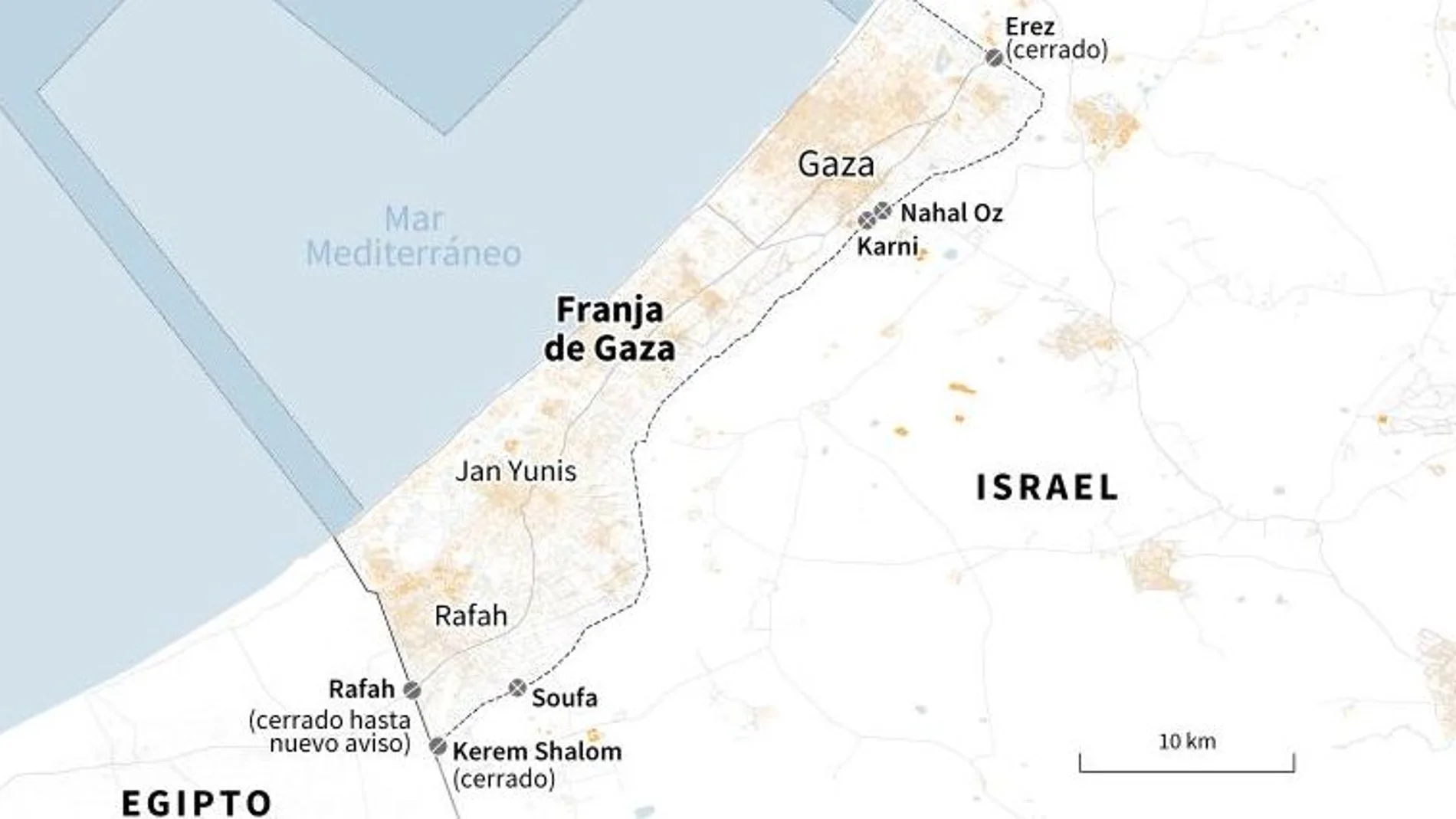 Datos básicos de Gaza, epicentro del actual conflicto armado entre palestinos e isralíes